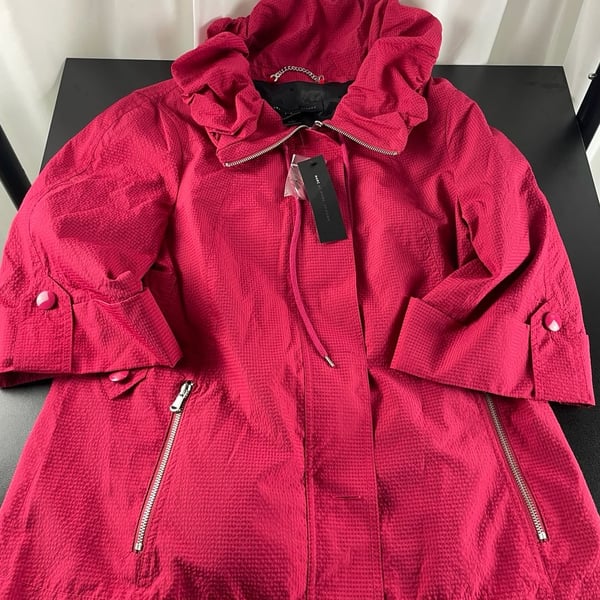 Marc by Marc Jacobs Trench Coat Size S Muted Magenta Belted Hooded Jacket