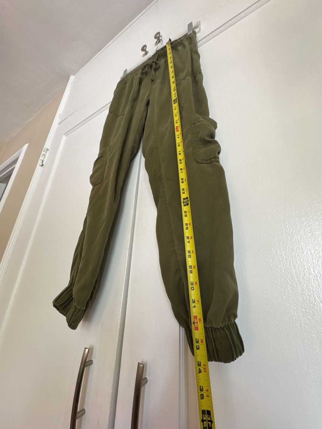 C&C California Cargo Jogger Pants Size XS Military Olive Green 100% Lyocell Pockets 5