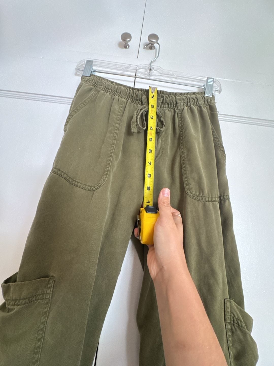 C&C California Cargo Jogger Pants Size XS Military Olive Green 100% Lyocell Pockets 7