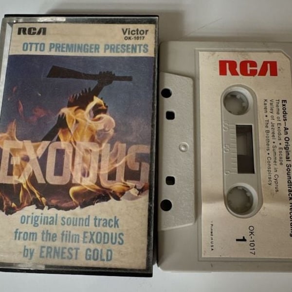 RCA Victor Exodus Original Soundtrack Cassette Tape Ernest Gold OK-1017
