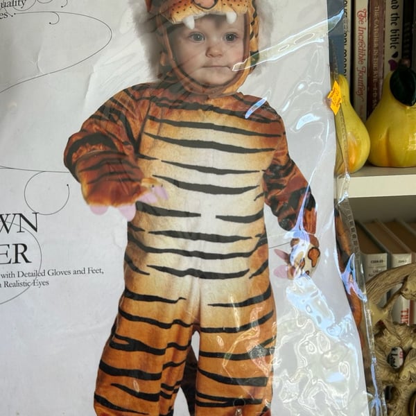 Underwraps Tiger Costume Size M Plush Halloween