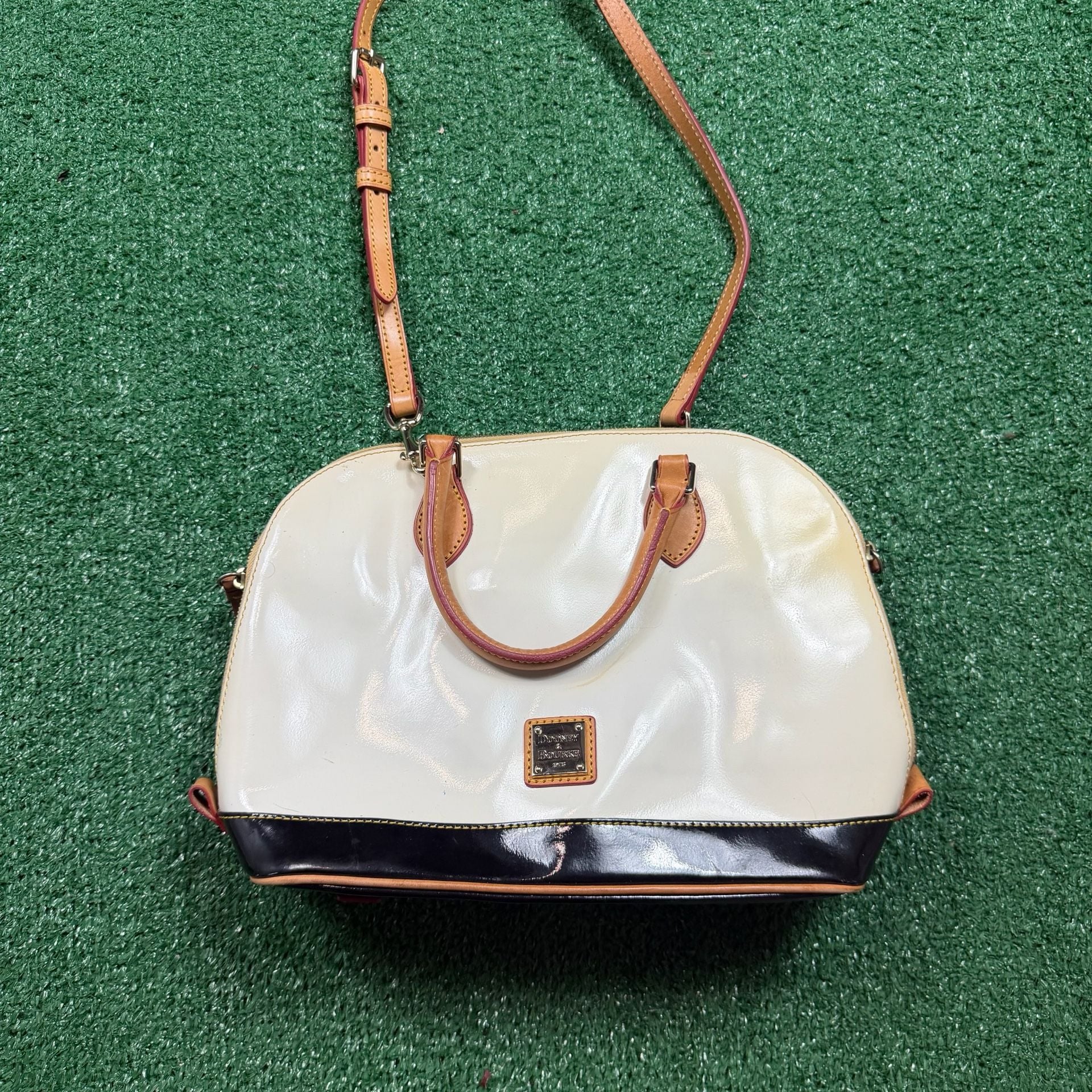 Dooney & Burke White Patent Leather Satchel 2
