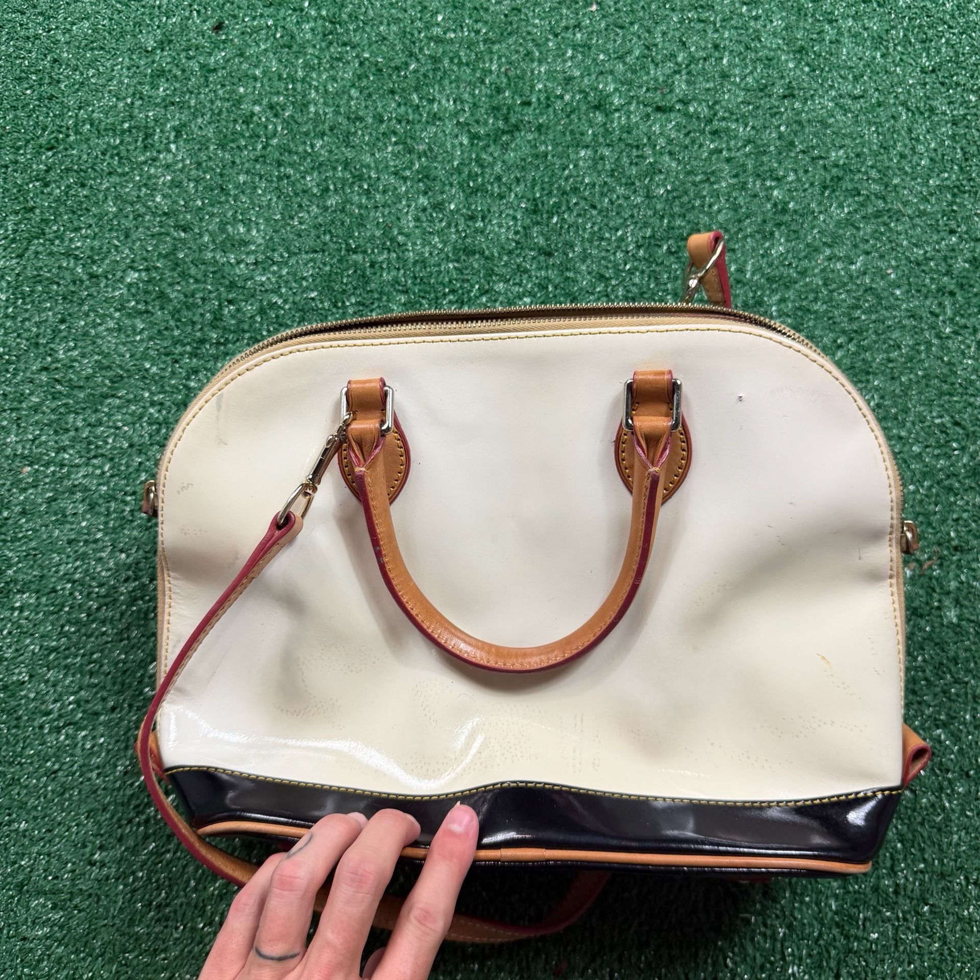 Dooney & Burke White Patent Leather Satchel 6