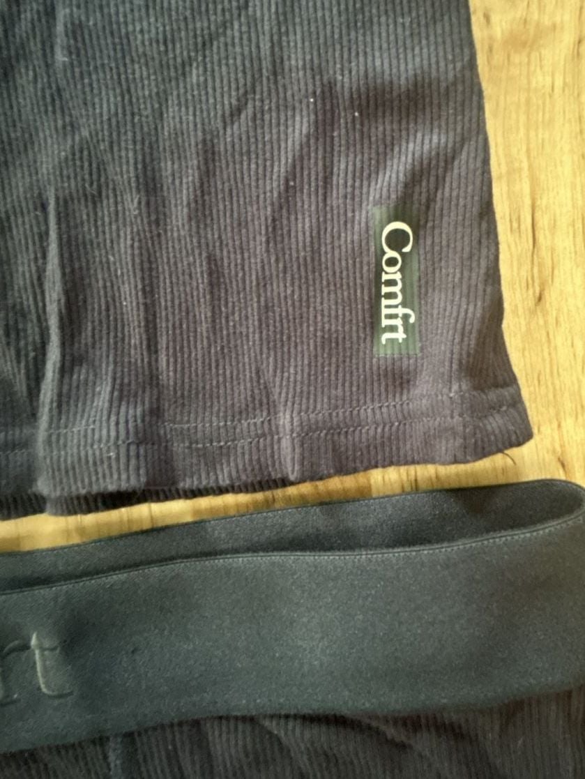 Comfrt Ribbed Tank Top and Boxer Shorts Set Black 2