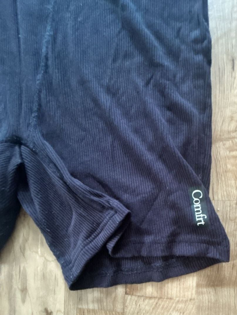 Comfrt Ribbed Tank Top and Boxer Shorts Set Black 4