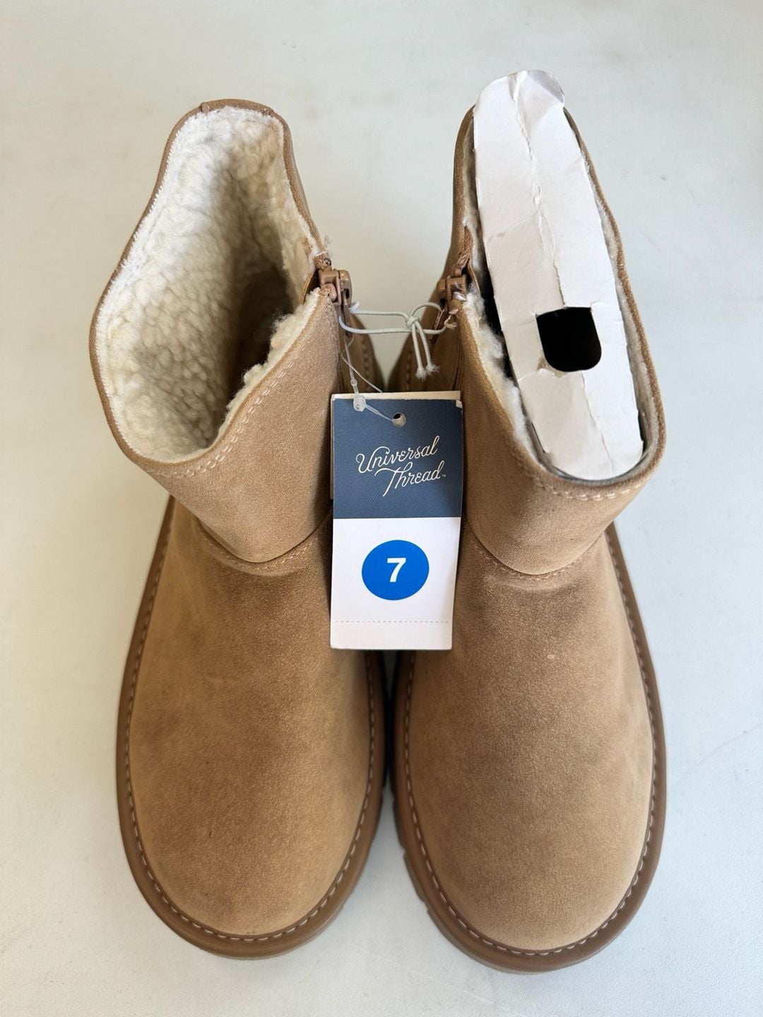 Universal Thread May Ankle Boots Size 7 Tan Suede 4