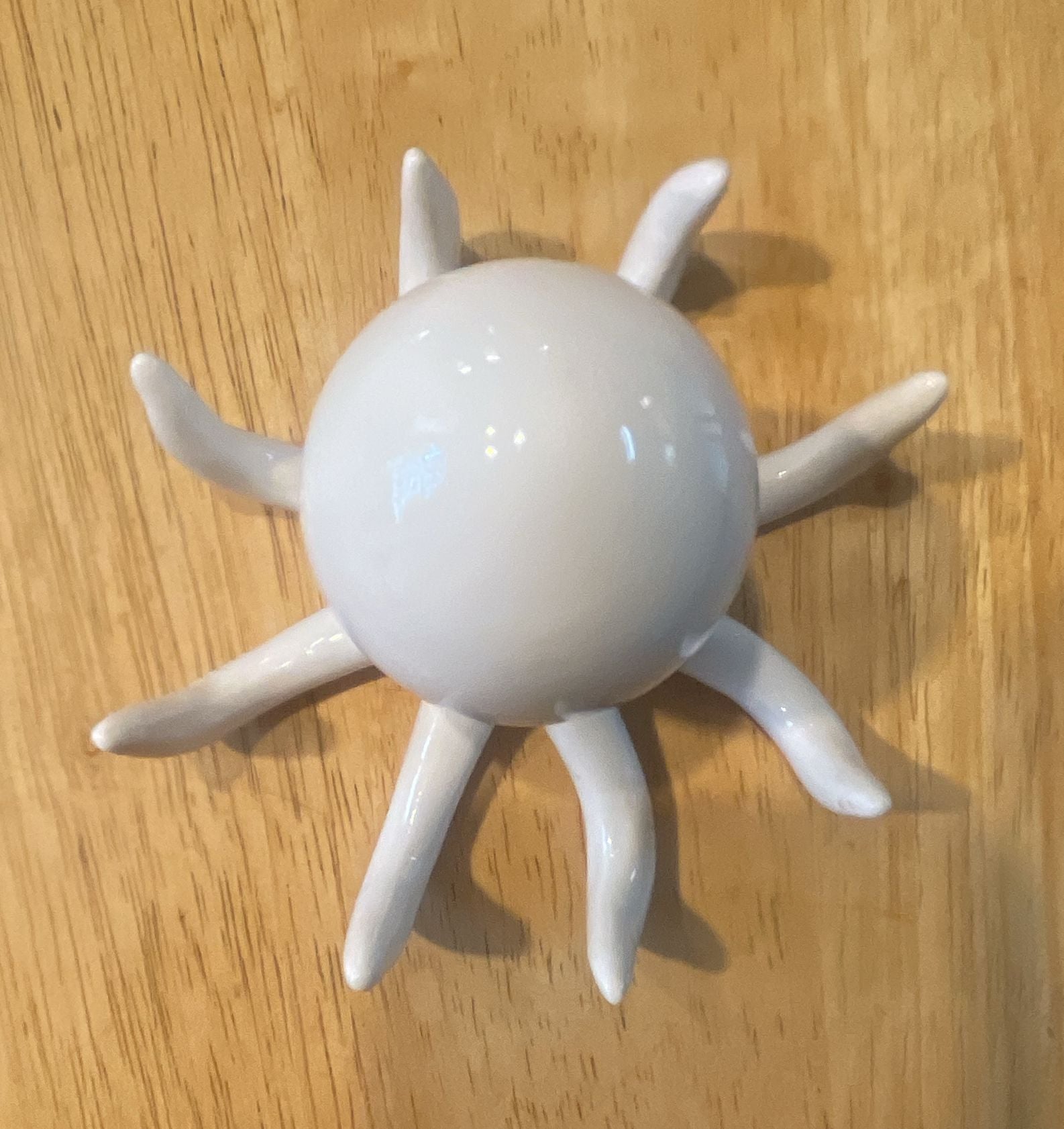 Urban Trends Collection Ceramic Octopus Figurine White Glossy Ring Holder 2