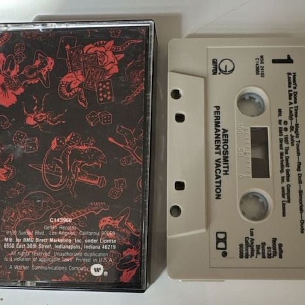 Aerosmith Permanent Vacation Cassette Tape Geffen 1987