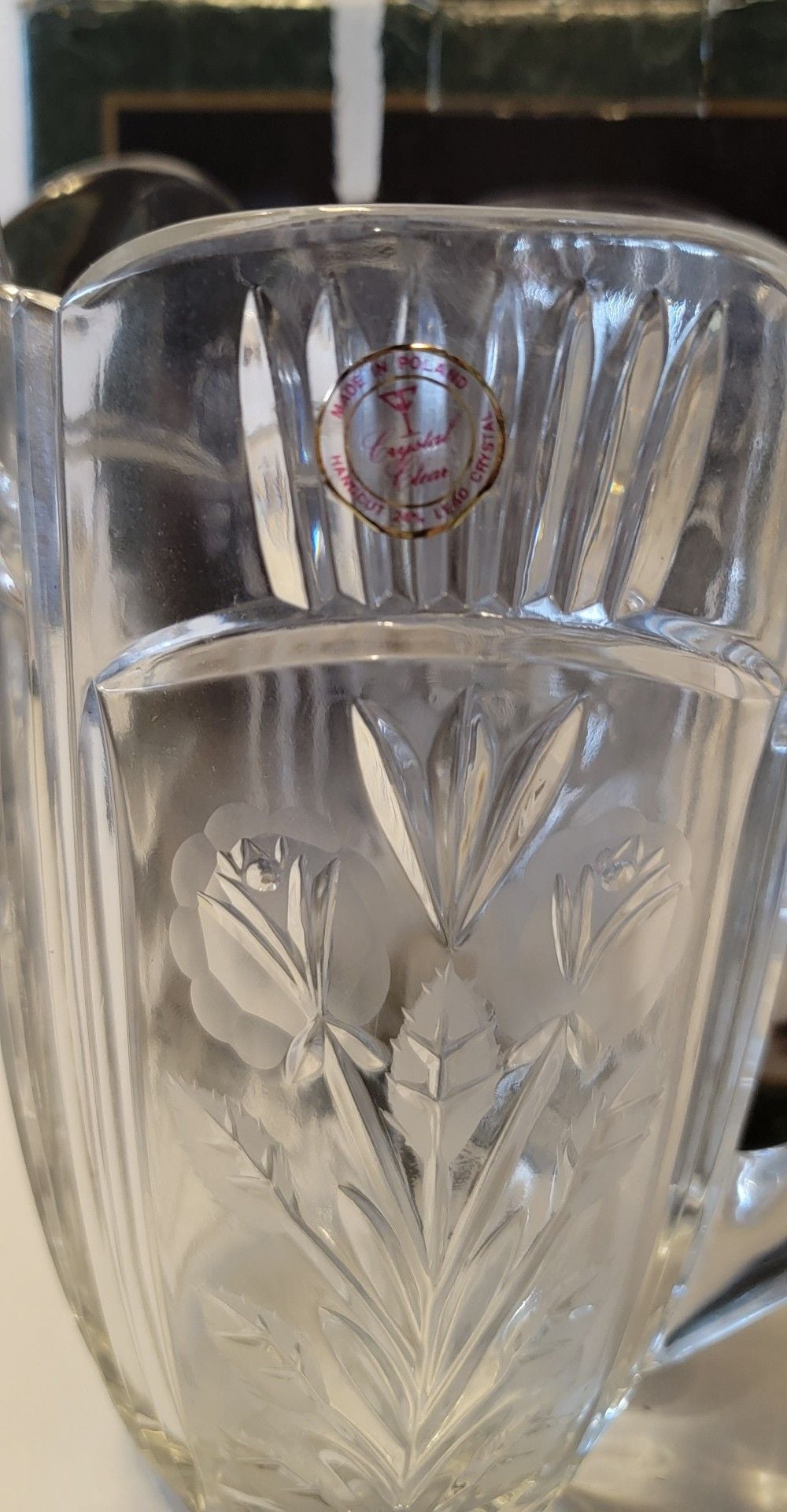 Crystal Clear Industries Darlington Lead Crystal Pitcher 8.5 9