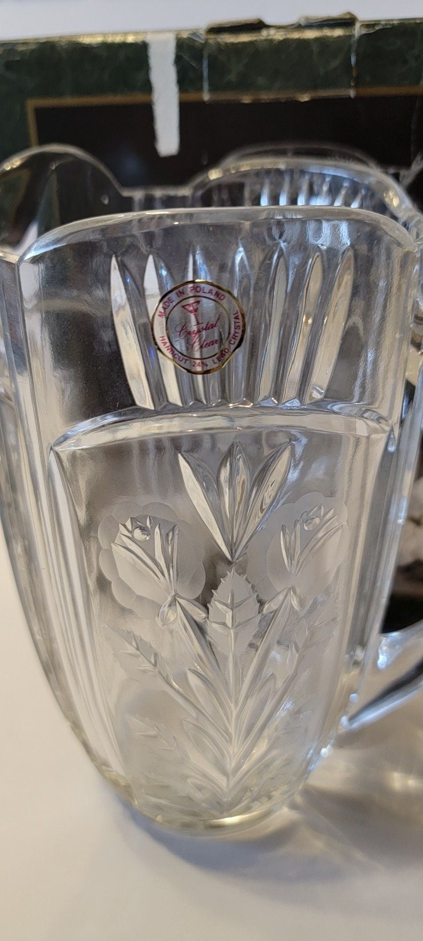 Crystal Clear Industries Darlington Lead Crystal Pitcher 8.5 10
