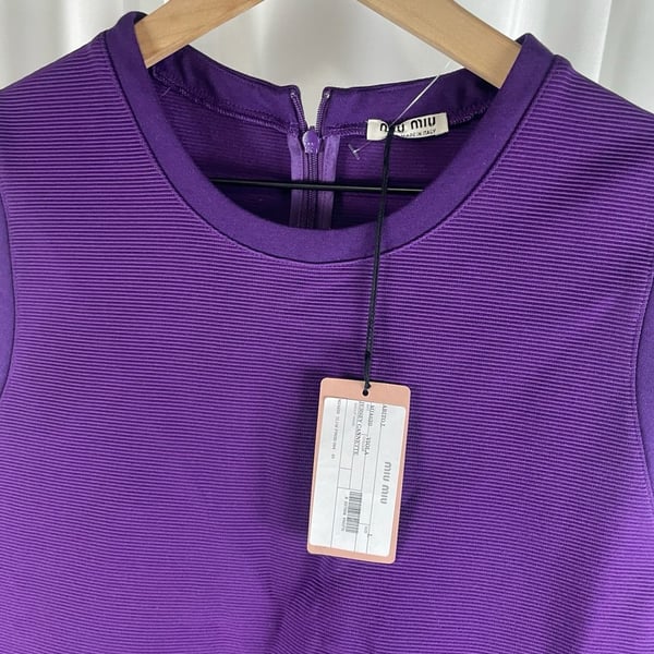 Miu Miu Jersey Cannette Dress Size L Purple