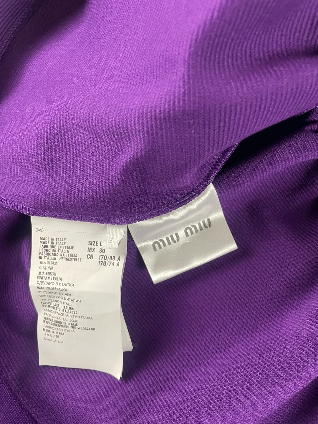 Miu Miu Jersey Cannette Dress Size L Purple 7