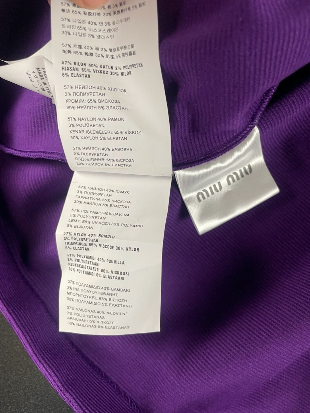 Miu Miu Jersey Cannette Dress Size L Purple 10