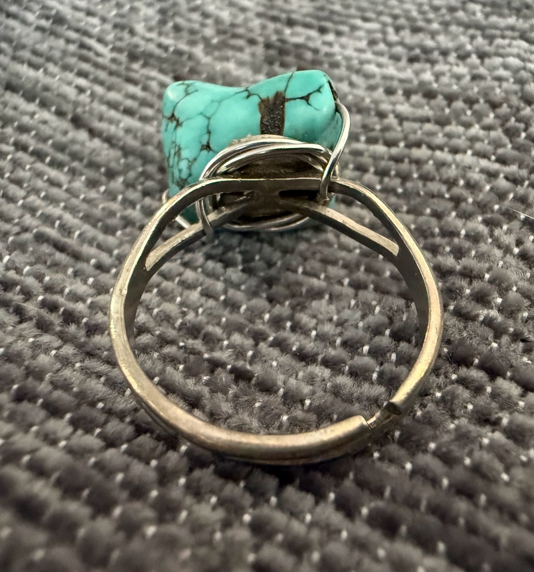 Handmade Turquoise Wire Wrapped Ring And Earrings Set 2