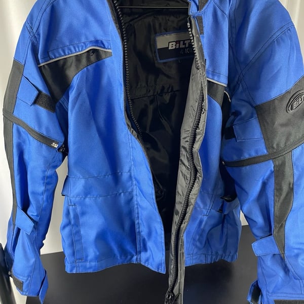 BILT 4 Kids Motorcycle Jacket Size L Blue Black