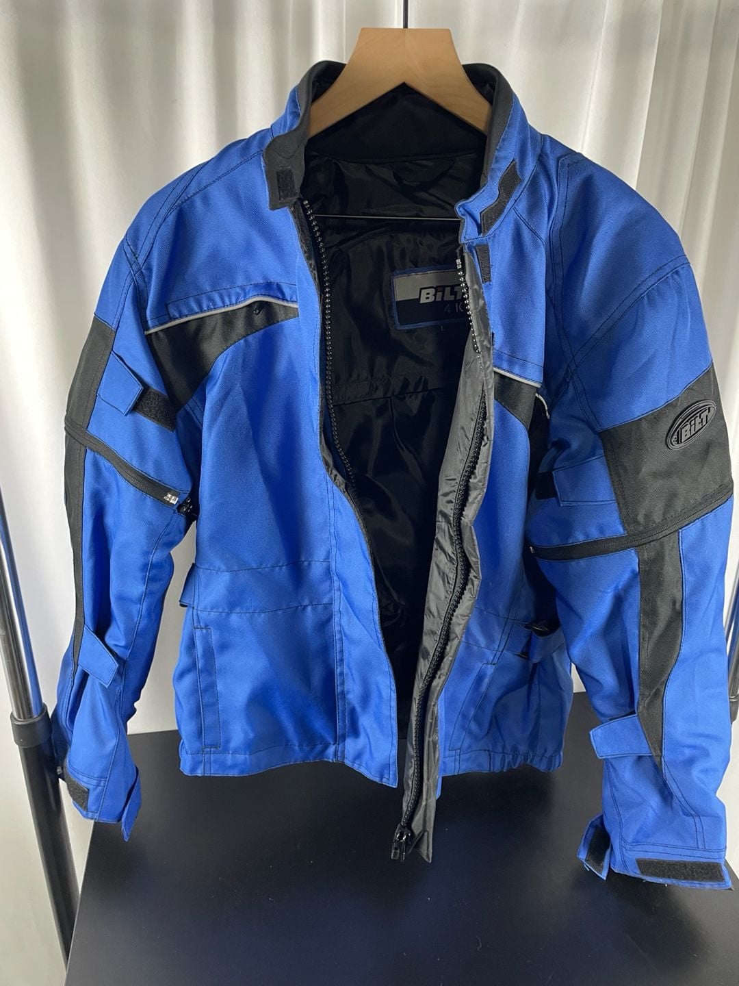 BILT 4 Kids Motorcycle Jacket Size L Blue Black 3
