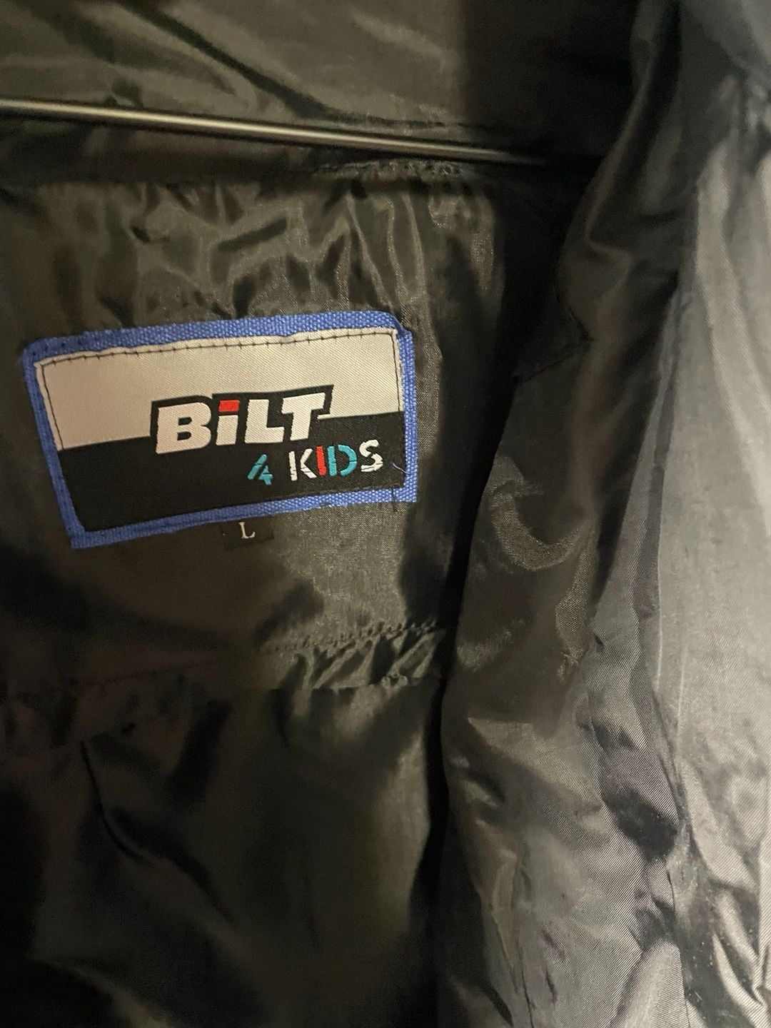 BILT 4 Kids Motorcycle Jacket Size L Blue Black 4