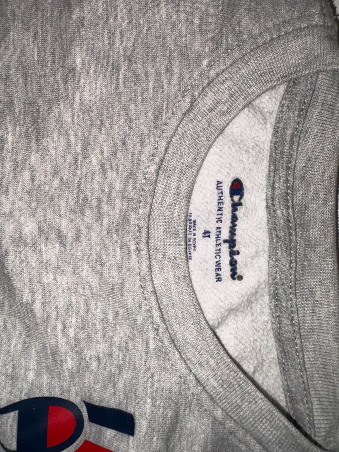 Champion Sweatshirt Size 4T Gray Vertical Logo Crewneck 4