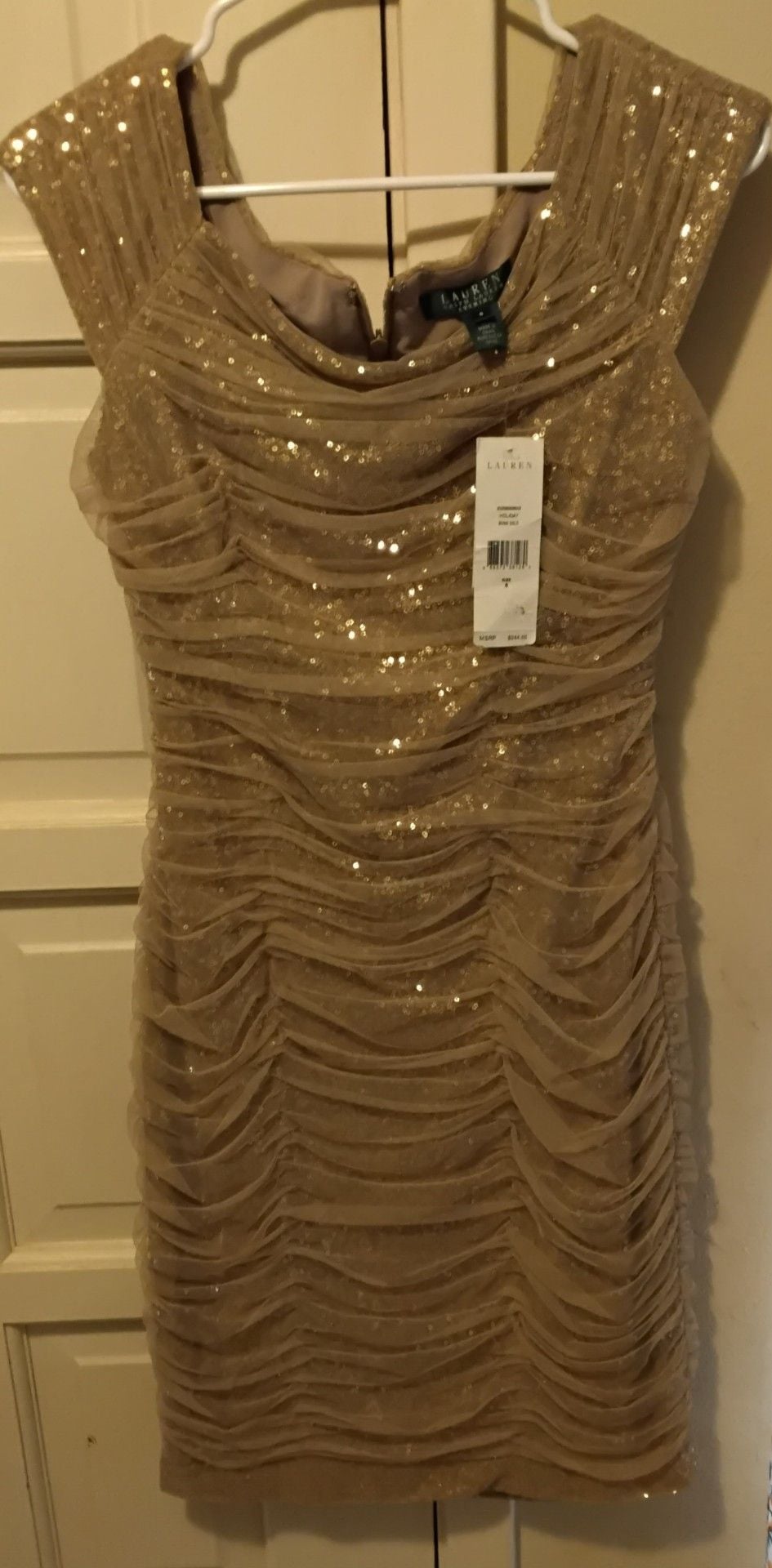 Lauren Ralph Lauren Sequin Ruched Dress Size 8 3