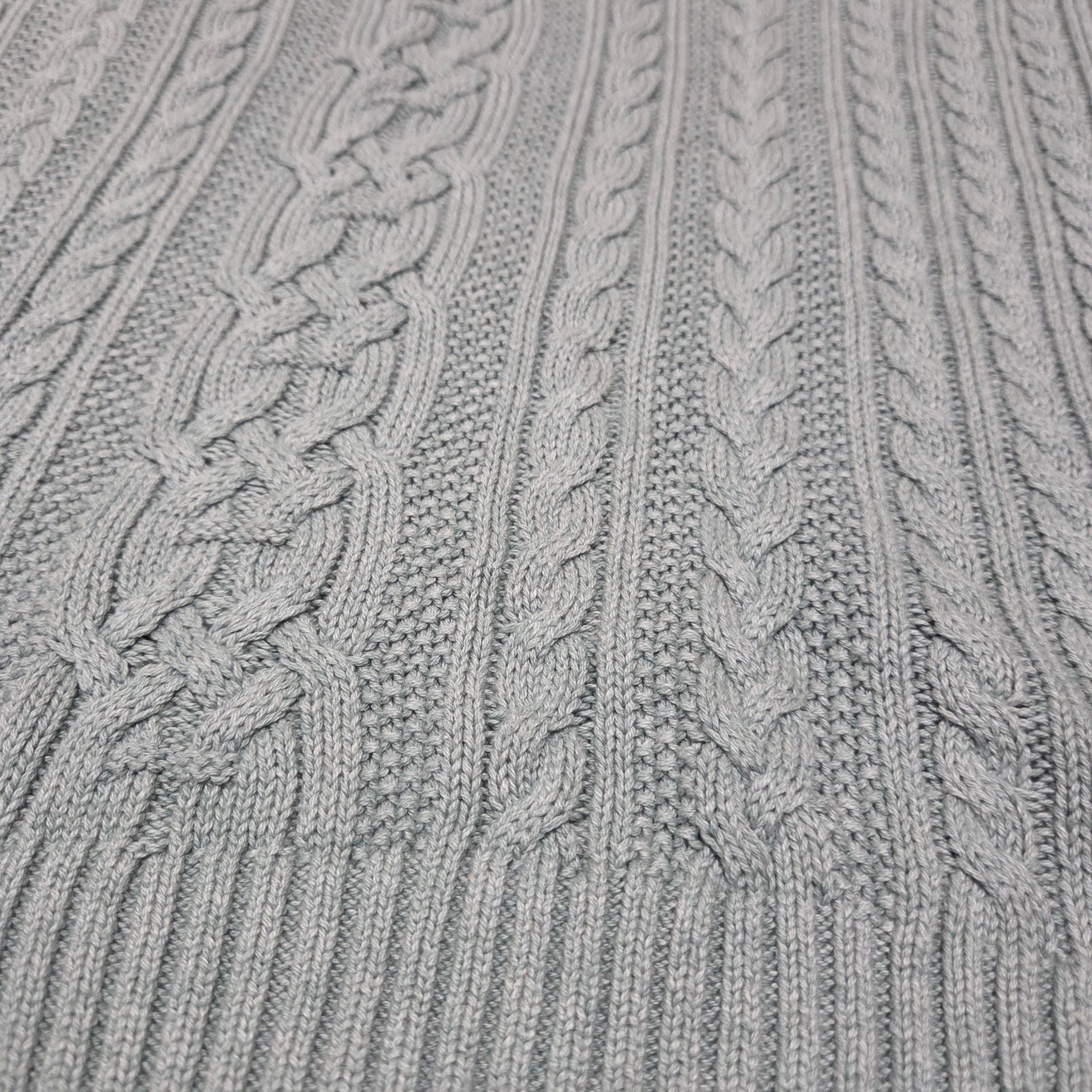 Amazon Essentials Fisherman Cable Crewneck Sweater Size M Sage Green 4