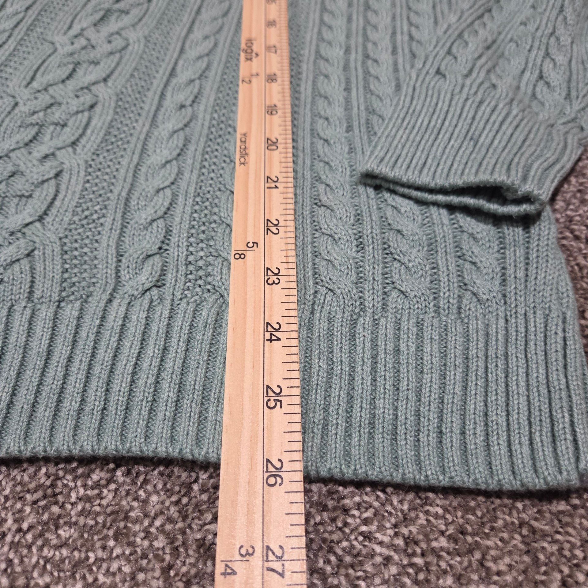 Amazon Essentials Fisherman Cable Crewneck Sweater Size M Sage Green 8