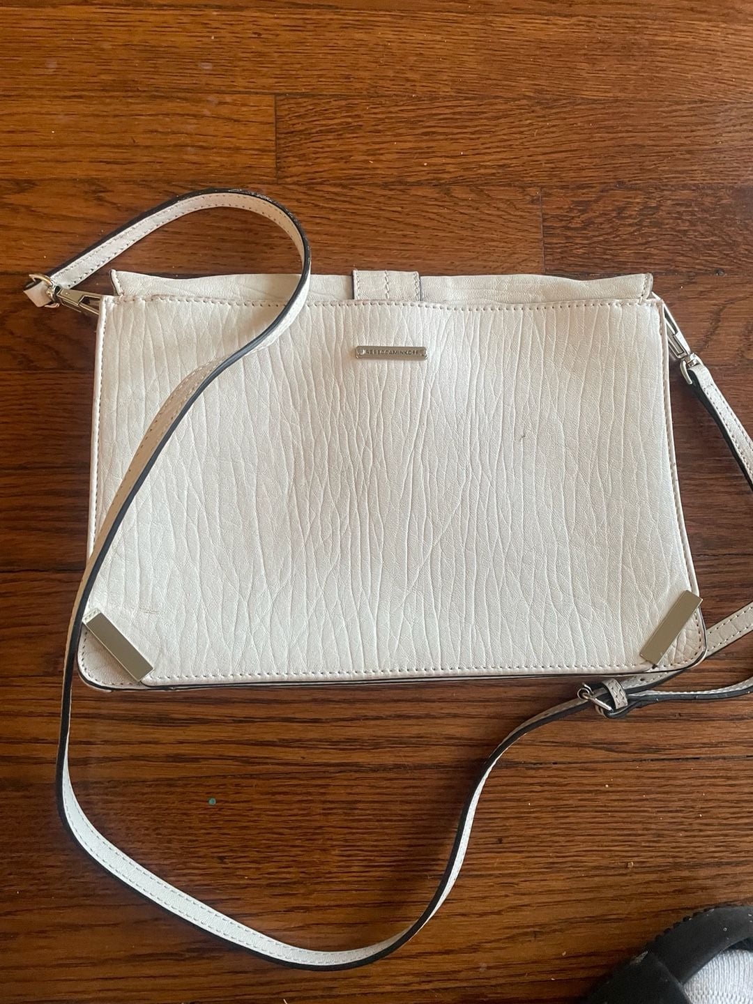 Rebecca Minkoff Moby Clutch White Leather Crossbody Bag 3