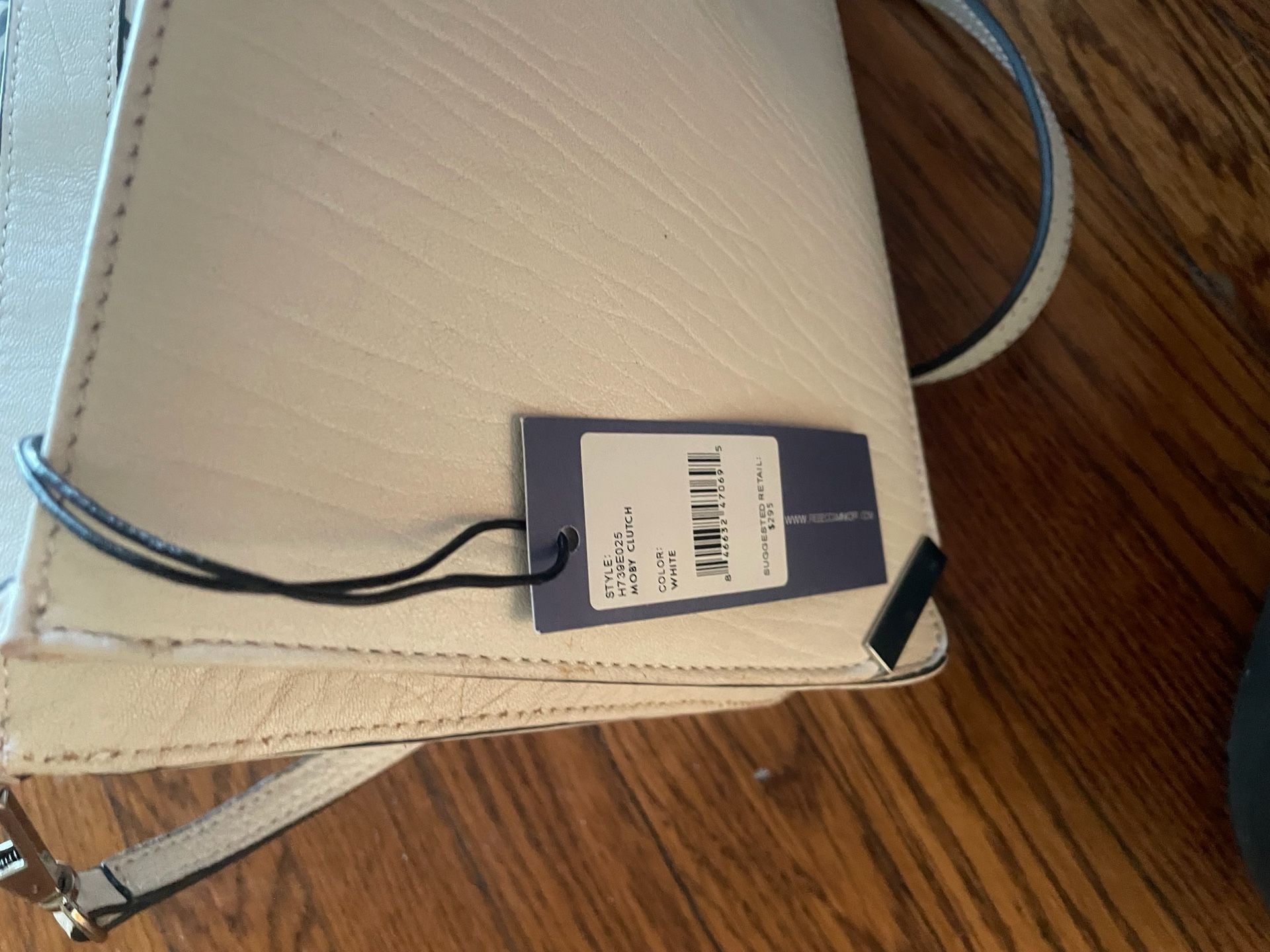 Rebecca Minkoff Moby Clutch White Leather Crossbody Bag 5