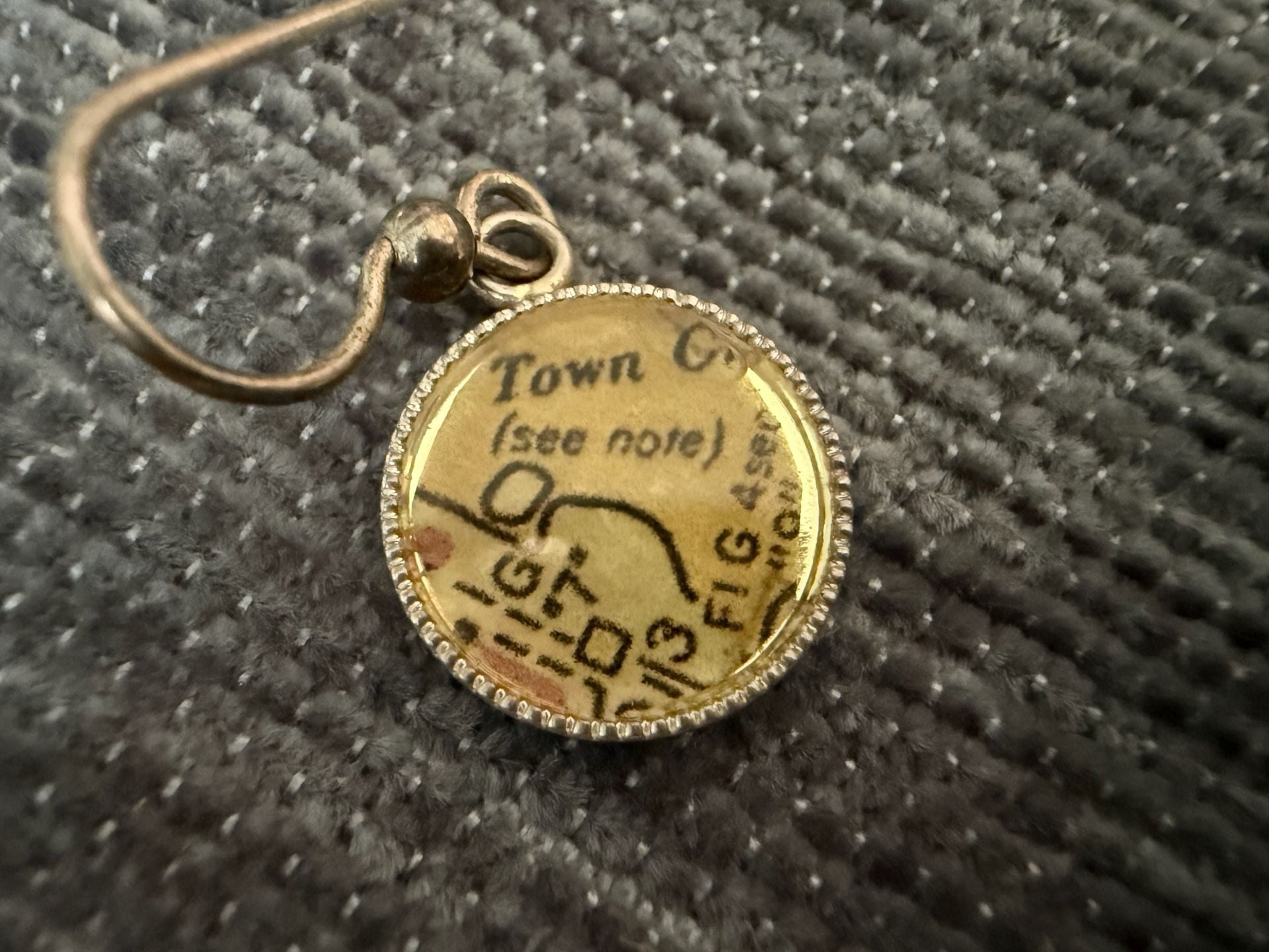Handmade Oxford Book Page Dangle Earrings Vintage Map Literary Jewelry 5
