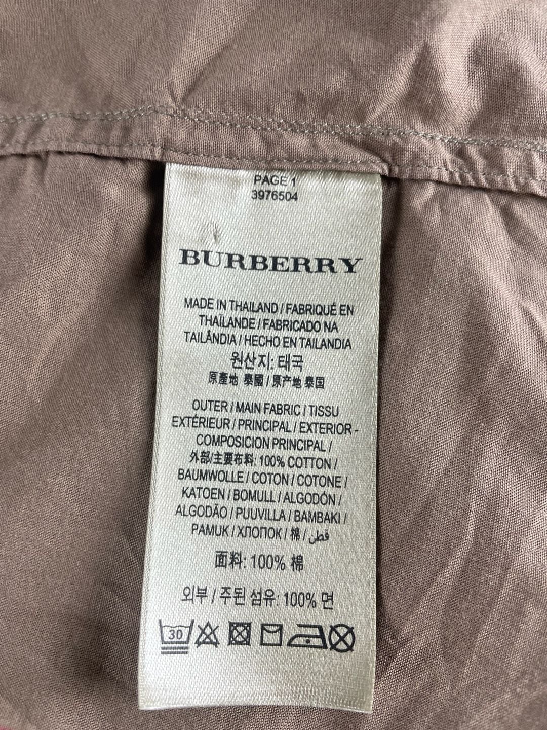 Burberry Plaid Long Sleeve Button-Up Shirt Size XS Beige Cotton 6