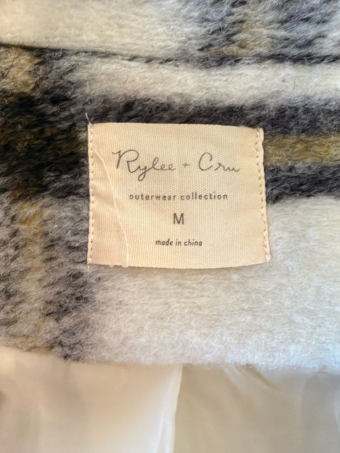 Rylee + Cru Plaid Wool Coat Size M 8