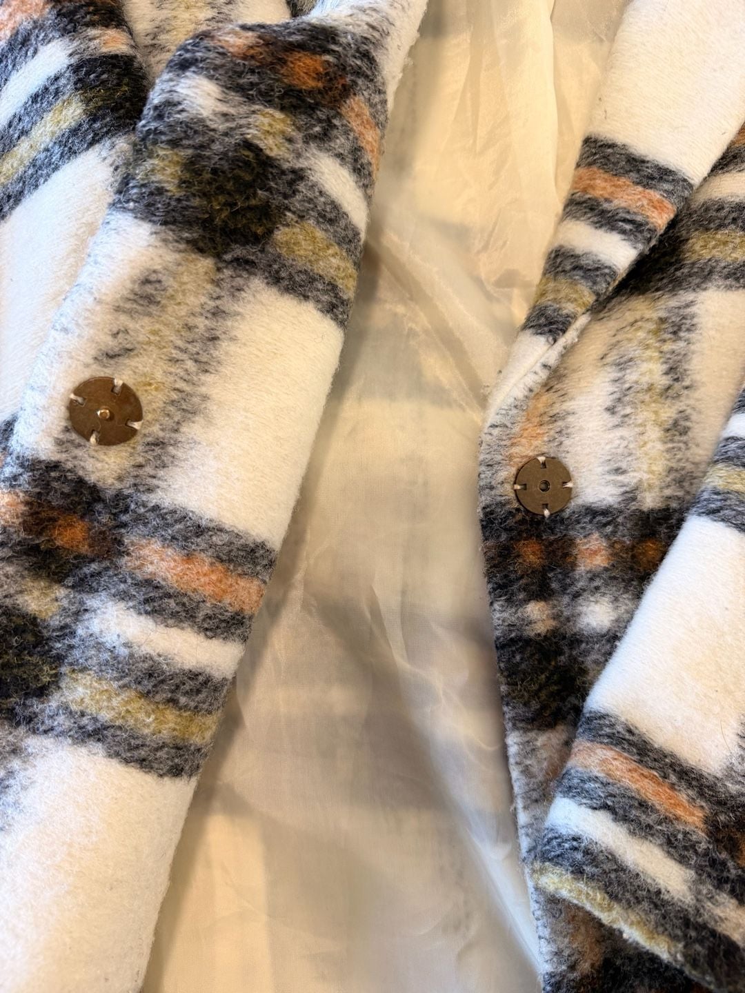 Rylee + Cru Plaid Wool Coat Size M 9