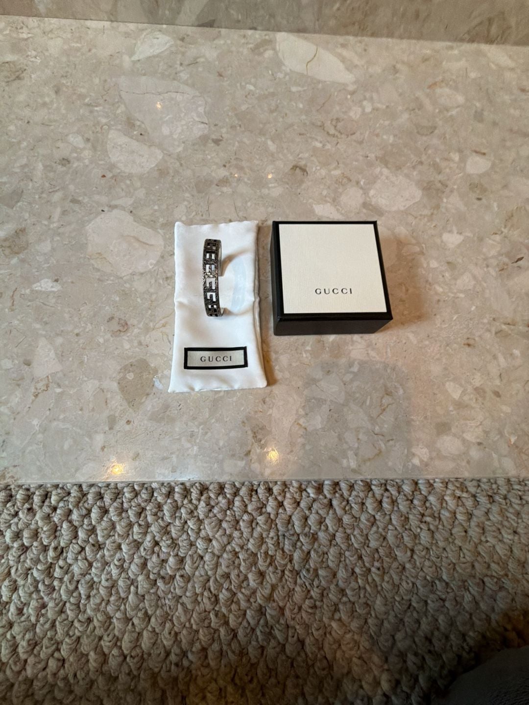 Gucci Interlocking G Sterling Silver Cuff Bracelet 4