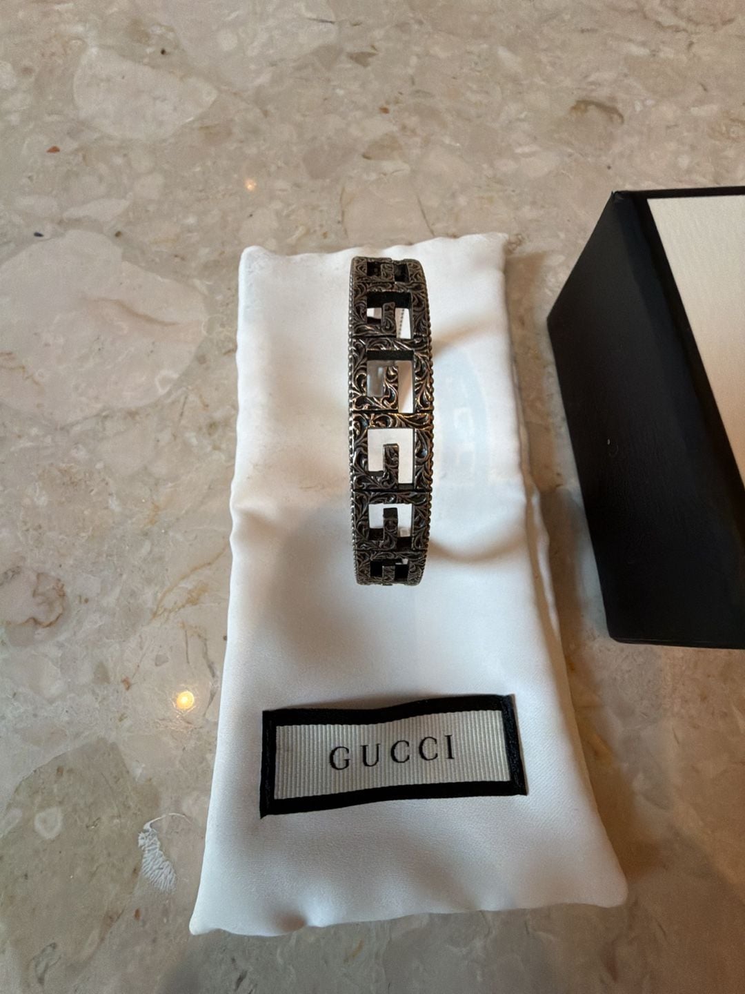 Gucci Interlocking G Sterling Silver Cuff Bracelet 2