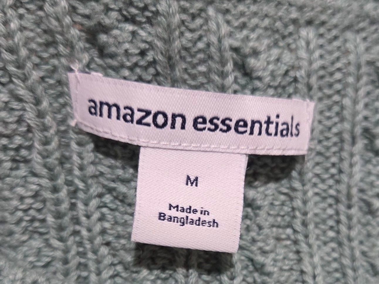 Amazon Essentials Fisherman Cable Crewneck Sweater Size M Sage Green 5
