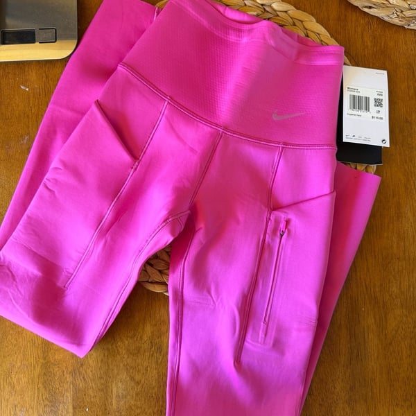 Nike Go Leggings Size XXS Pink High Rise 7/8 Length Pockets