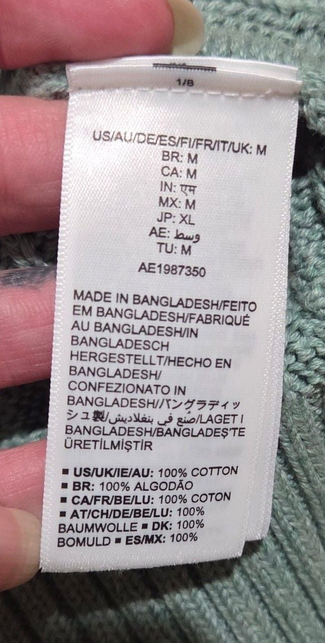 Amazon Essentials Fisherman Cable Crewneck Sweater Size M Sage Green 6