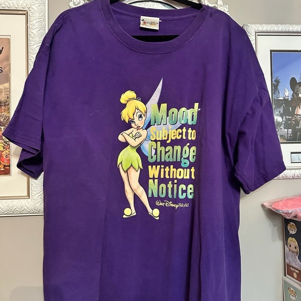 Disney Walt Disney World Tinker Bell Mood Subject to Change T-Shirt Purple