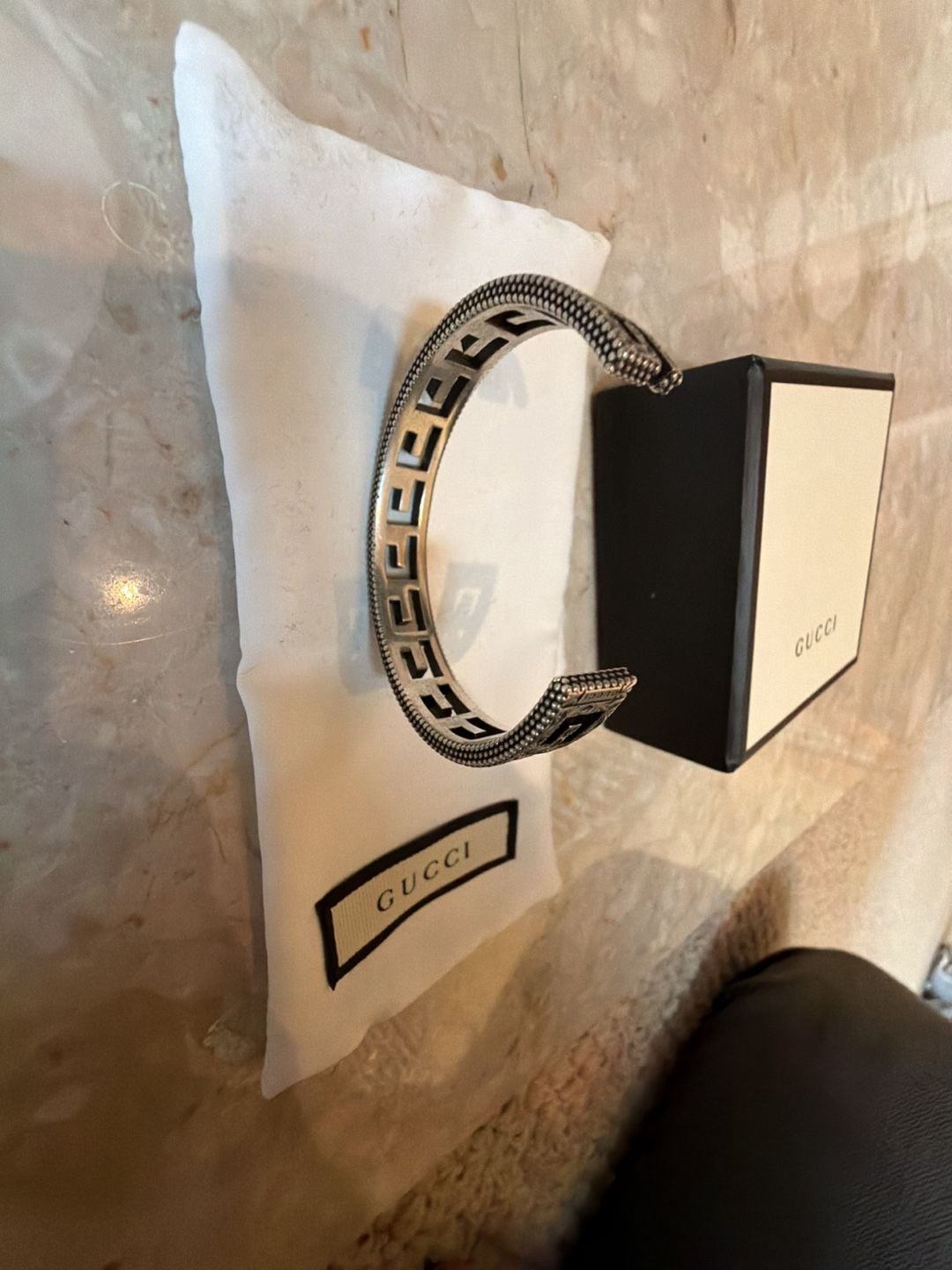 Gucci Interlocking G Sterling Silver Cuff Bracelet 5