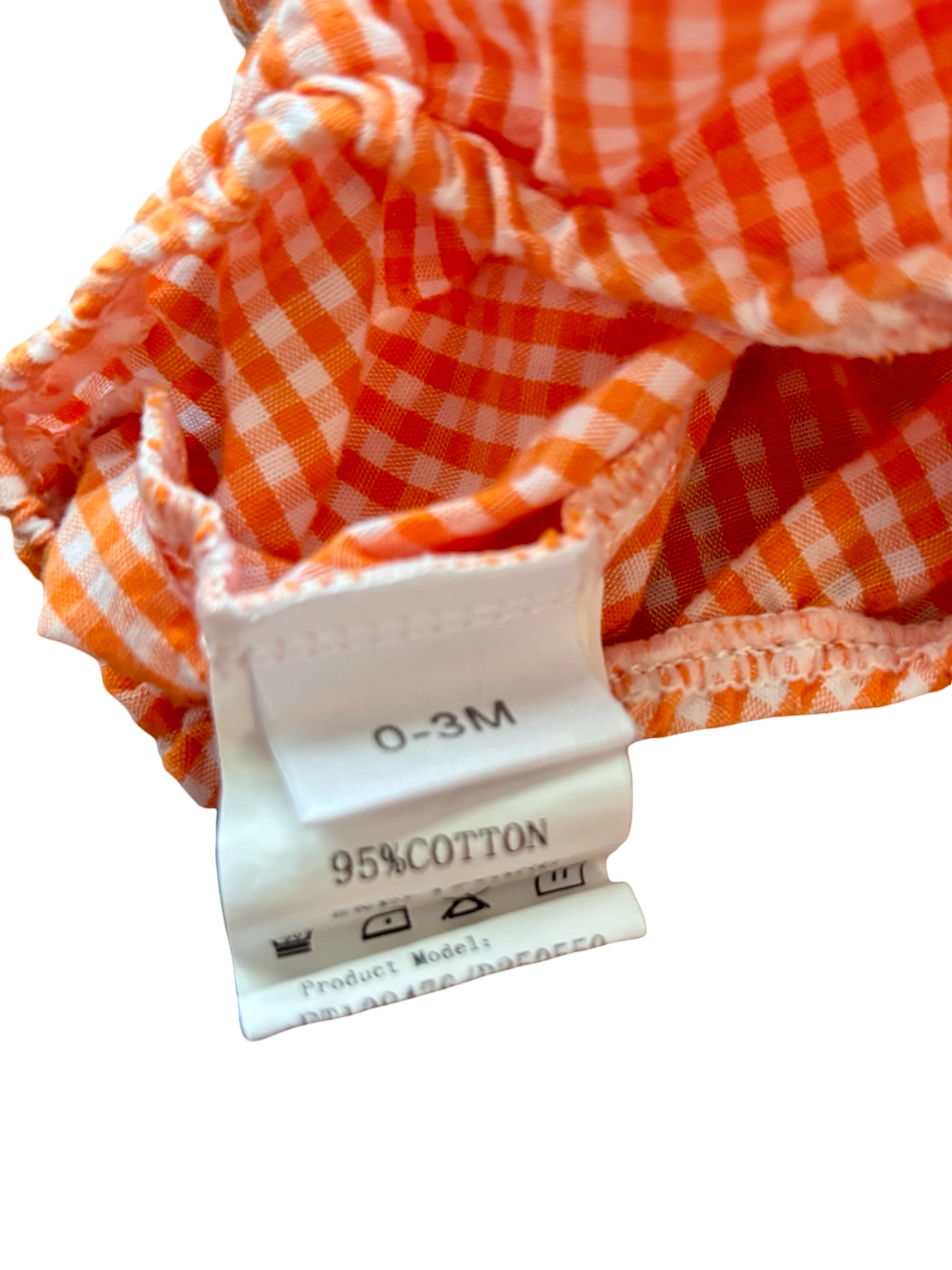 Pumpkin Smocked Boutique Romper Orange Gingham 4