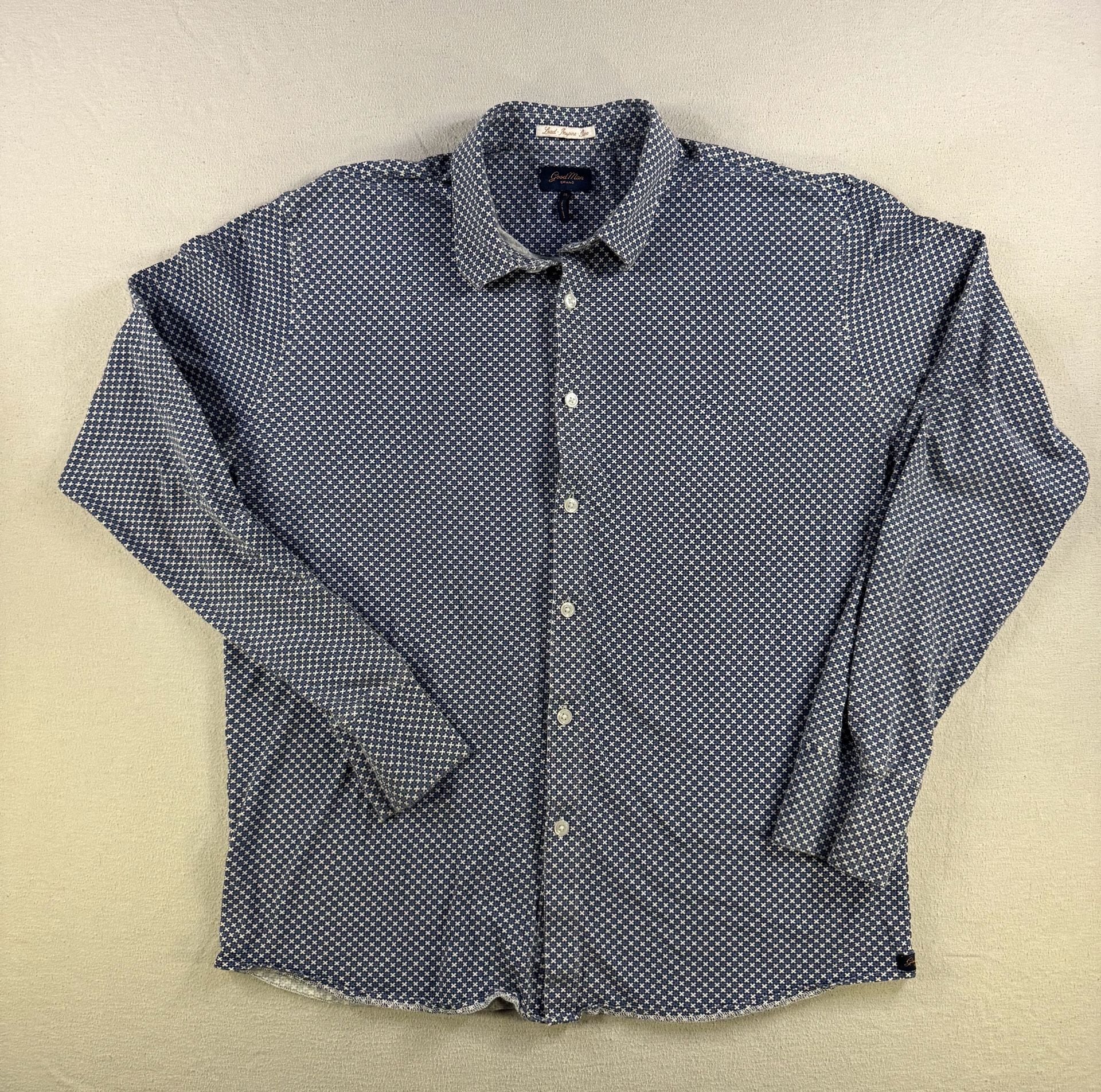 Good Man Brand Geometric Print Long Sleeve Button Down Shirt Size M 2