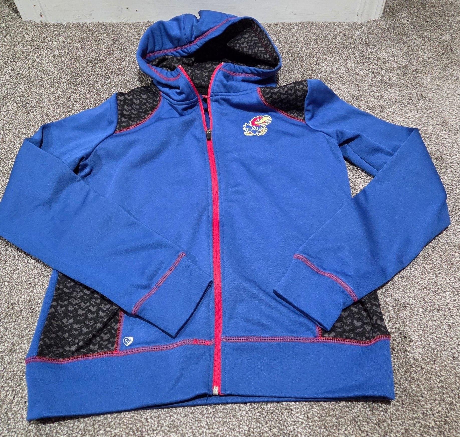 Colosseum Kansas Jayhawks Full-Zip Hoodie Blue large 2