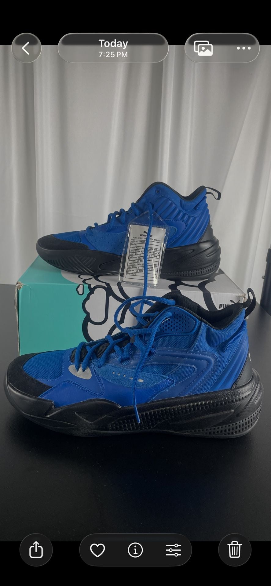 J.Cole Puma RS-Dreamer Mid Size 10.5 Royal Black Basketball Shoes 4
