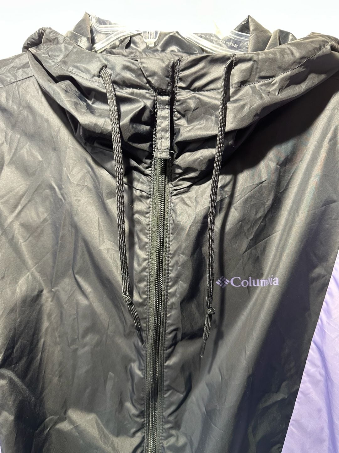 Columbia Lily Basin Windbreaker Women’s Black/Purple Jacket Size XL 7