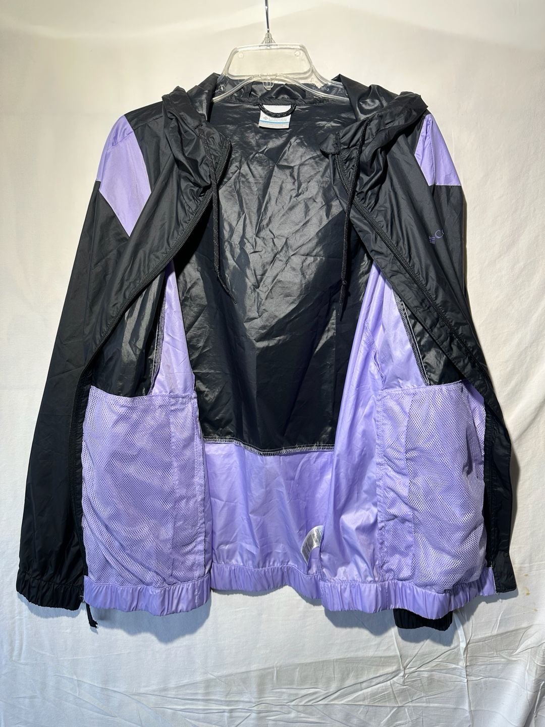 Columbia Lily Basin Windbreaker Women’s Black/Purple Jacket Size XL 8