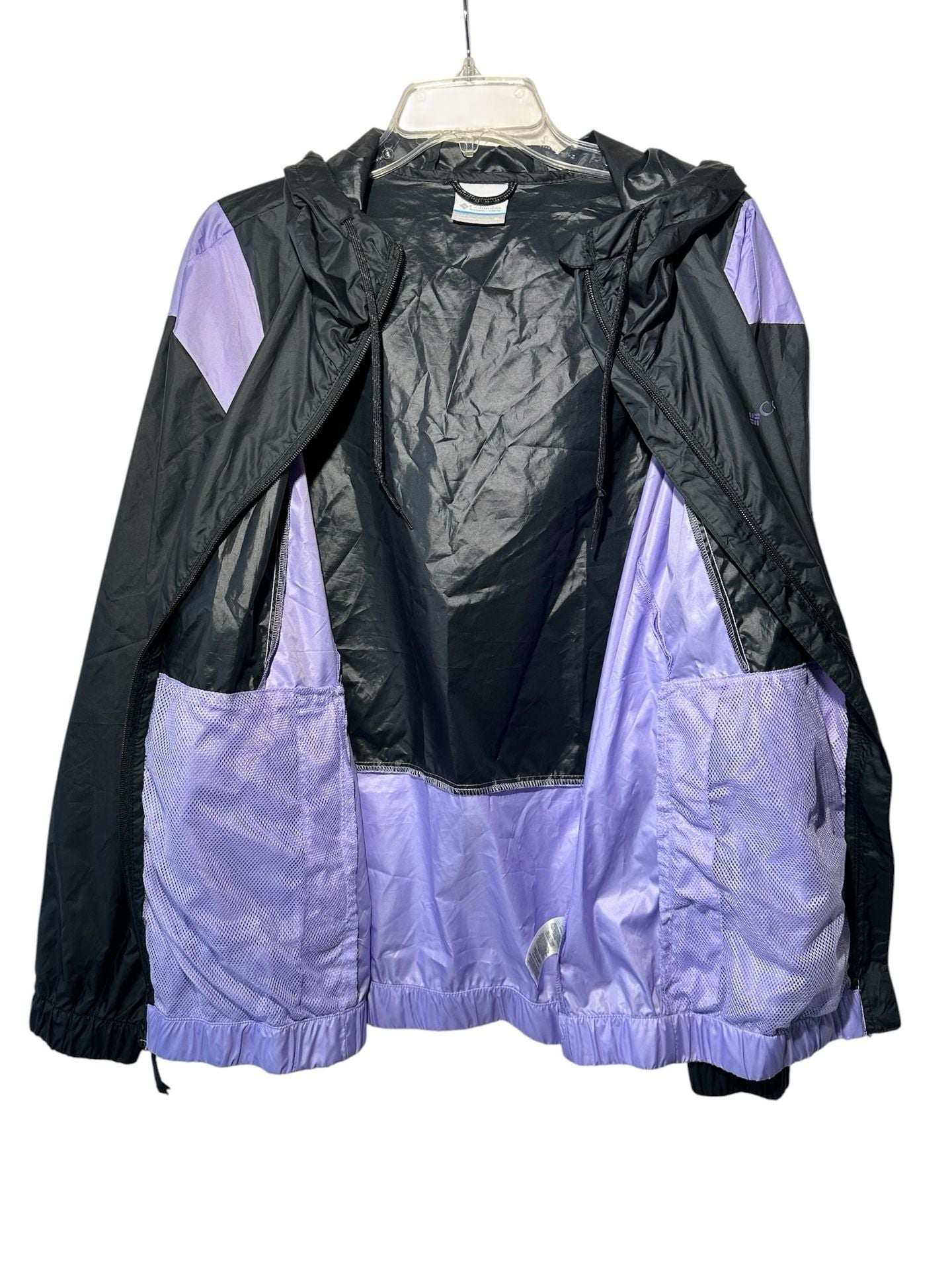 Columbia Lily Basin Windbreaker Women’s Black/Purple Jacket Size XL 11
