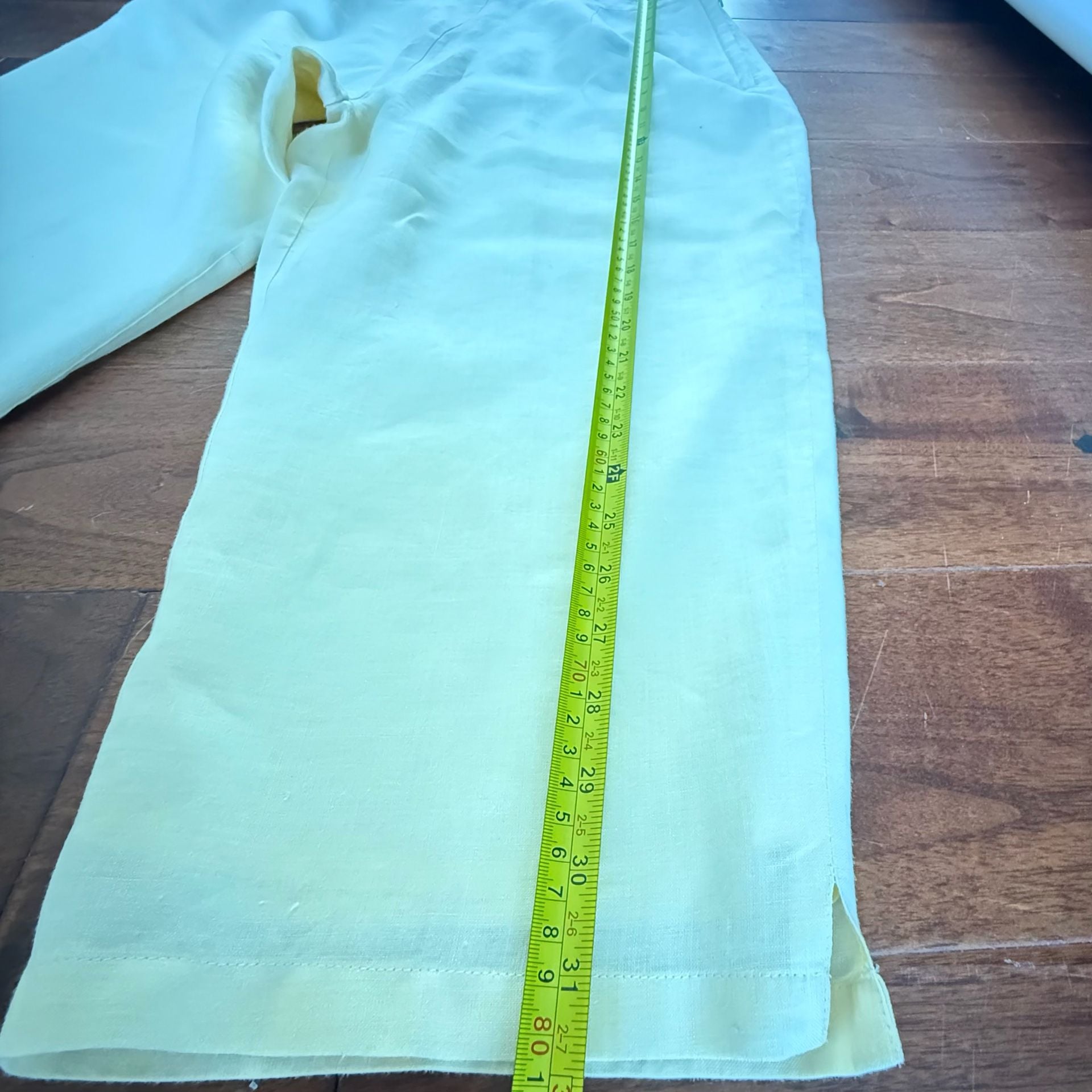 Giorgiana by Naji 100% Linen Capri Pants Size L Yellow 4