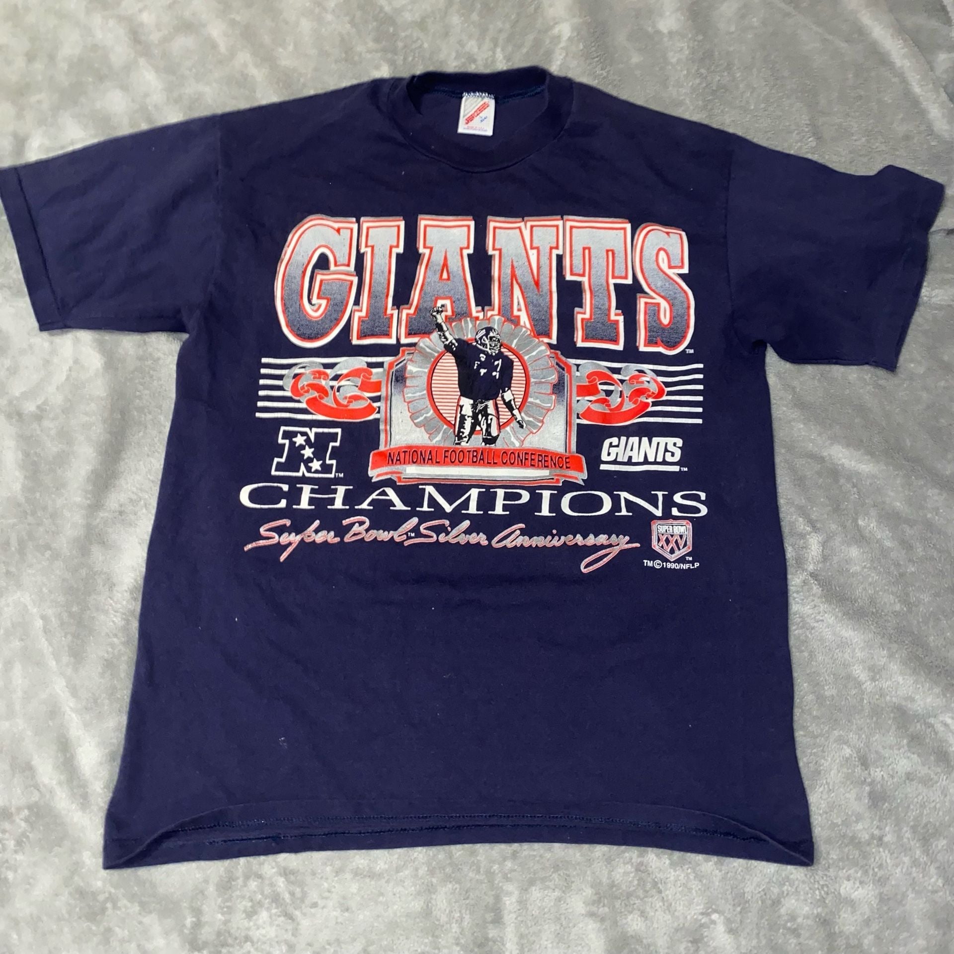Jerzees New York Giants Super Bowl XXV T-Shirt Size L Vintage NFC Champions 3