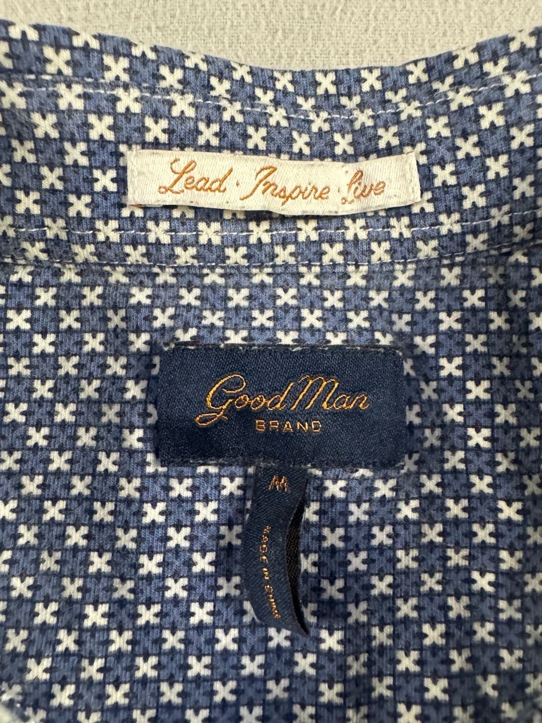 Good Man Brand Geometric Print Long Sleeve Button Down Shirt Size M 3
