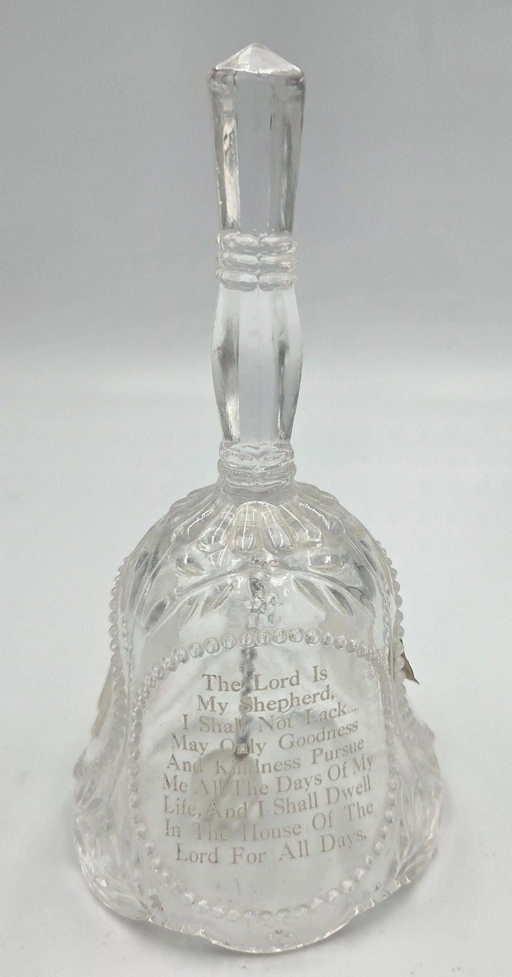 Vtg Emson 24% Lead Crystal Bell The Lord Is My Shepherd Psalm 23 1