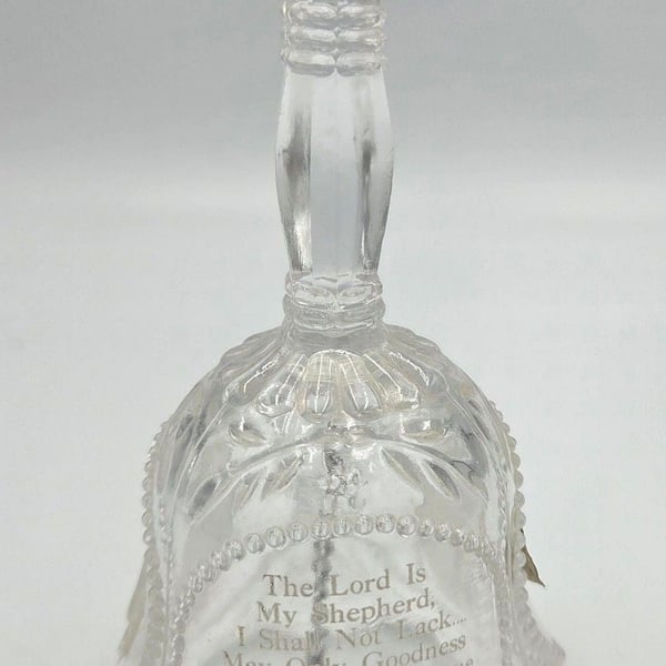Vtg Emson 24% Lead Crystal Bell The Lord Is My Shepherd Psalm 23